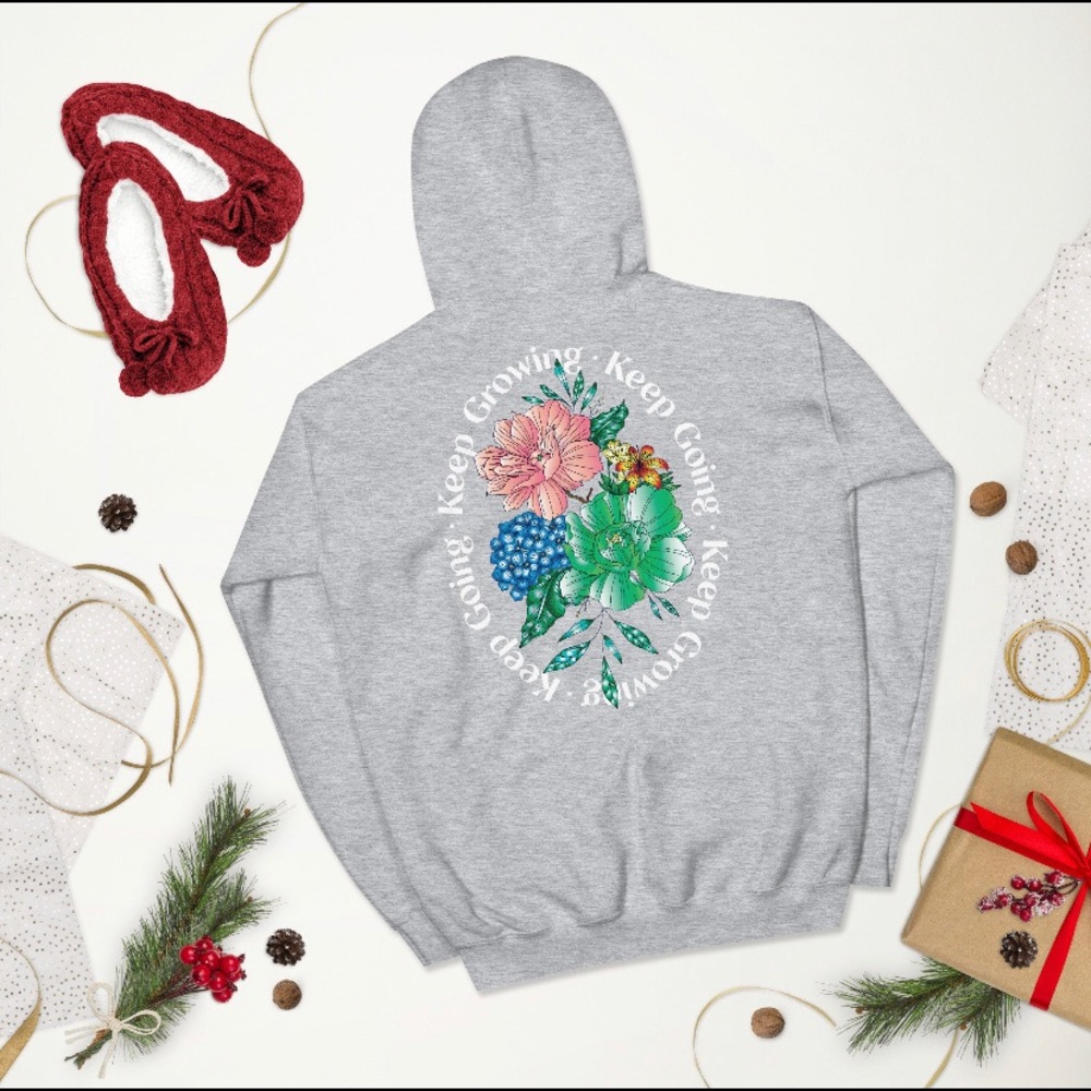 Keep Growing Keep Going Floral Illustrated Sweater and Shirt